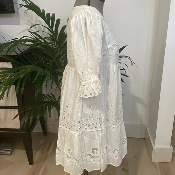 Anthropologie White Eyelet Dress - Picture 8 of 9